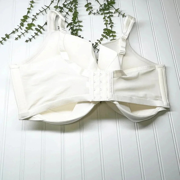 Cacique - Lane Bryant White Satin Full Coverage Bra Women's Plus Size 44G - Picture 2 of 8